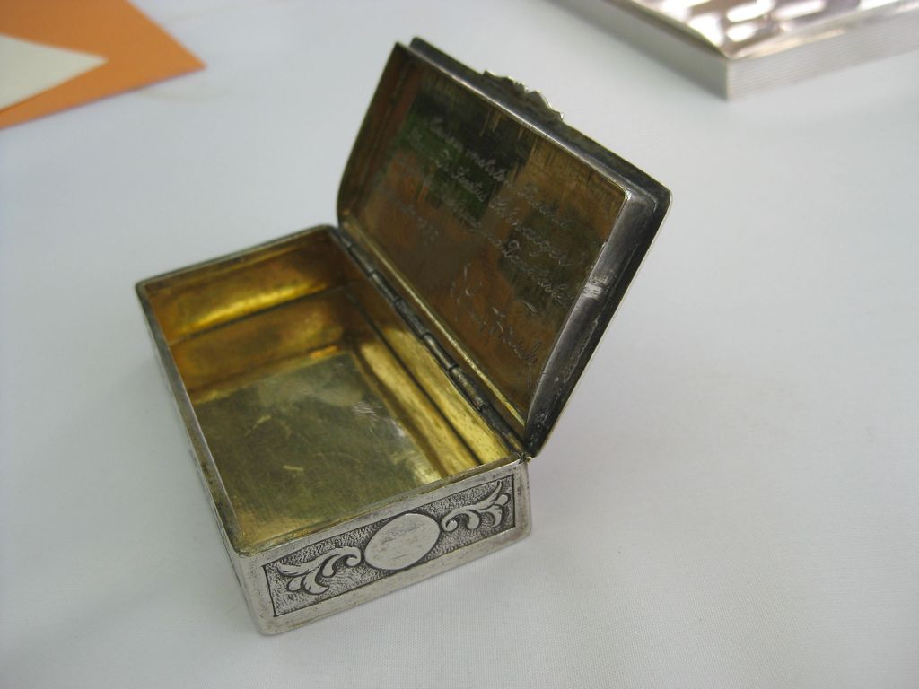 Ehrengeschenke Dr. HANS FRANK hingerichtet Nürnberger Prozess 1946 / 2 Silberdosen