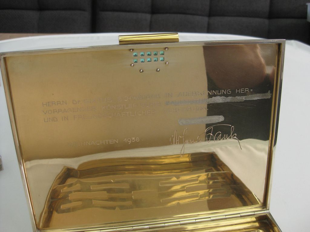 Ehrengeschenke Dr. HANS FRANK hingerichtet Nürnberger Prozess 1946 / 2 Silberdosen