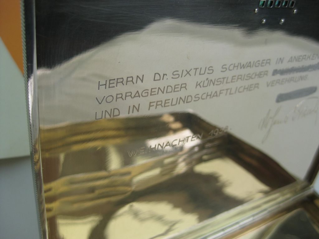 Ehrengeschenke Dr. HANS FRANK hingerichtet Nürnberger Prozess 1946 / 2 Silberdosen