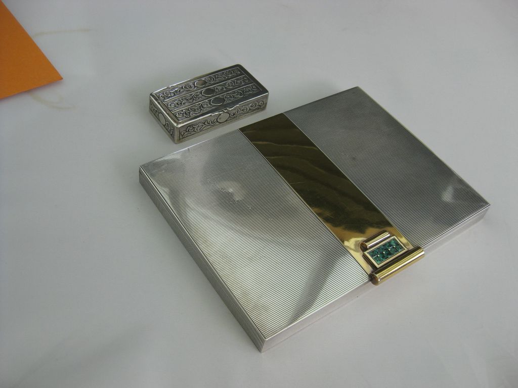 Ehrengeschenke Dr. HANS FRANK hingerichtet Nürnberger Prozess 1946 / 2 Silberdosen