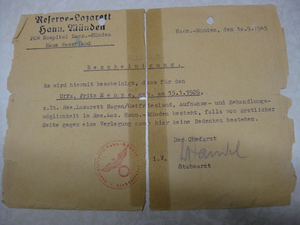 Verleihungsurkunde Verwundetenabzeichen Nahkämpfer Einzelkämpfer PANZER ZERSTÖRER ABTEILUNG 156 DÄNEMARK !!! Wehrmacht