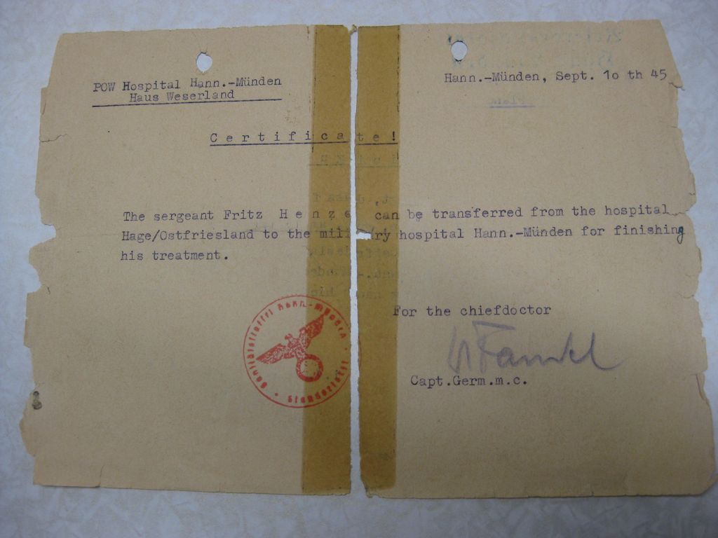 Verleihungsurkunde Verwundetenabzeichen Nahkämpfer Einzelkämpfer PANZER ZERSTÖRER ABTEILUNG 156 DÄNEMARK !!! Wehrmacht