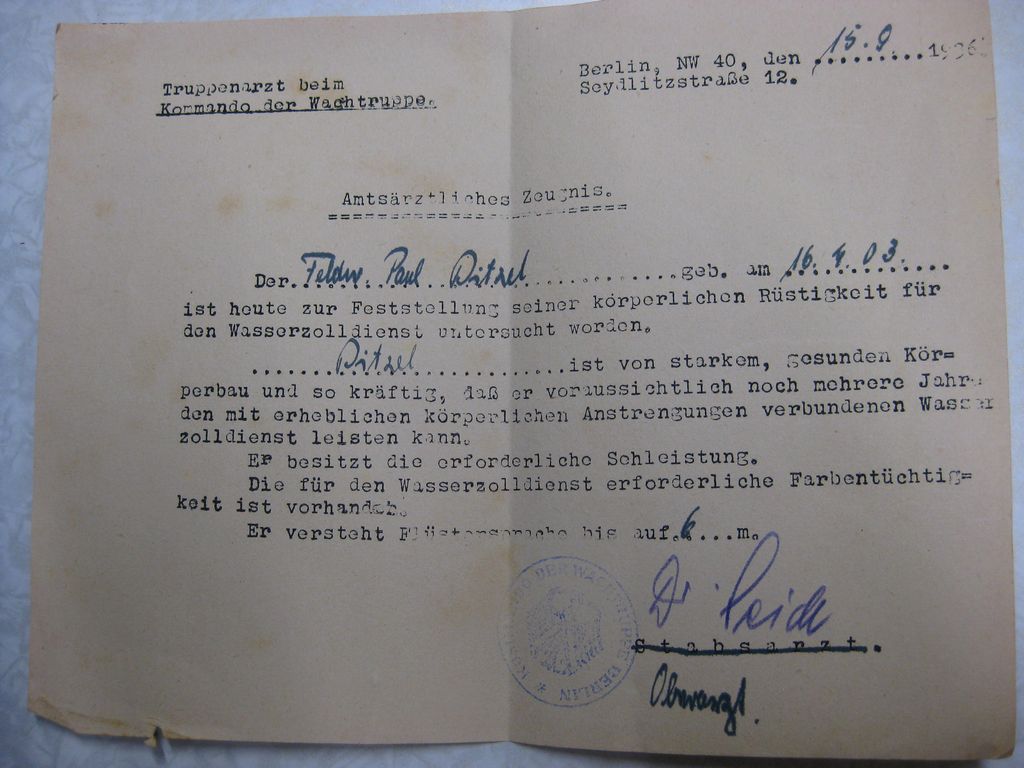 Wasserzolldienst Berlin Zollgrenzschutz Wasserpolizei Wachtruppe in Berlin