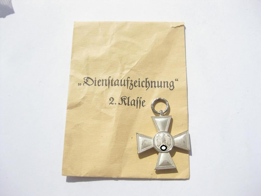 Dienstauszeichnung der Wehrmacht für 18 Jahre mit der SELTENEN Verleihungstüte