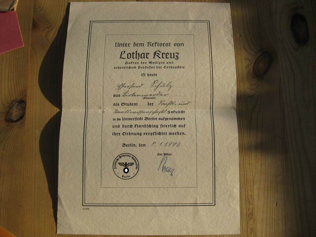 Deutsche Studenteschaft (DSt) Hannover / Berlin Ausweis (NSDStB) HANNOVER &amp; BERLIN