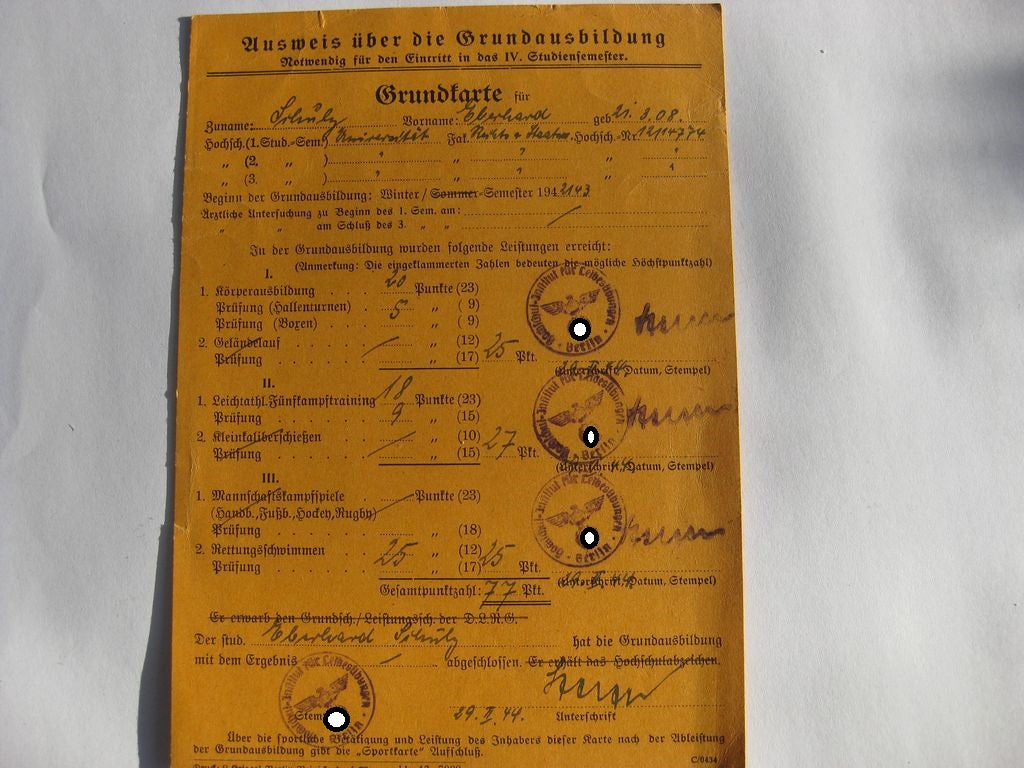 Deutsche Studenteschaft (DSt) Hannover / Berlin Ausweis (NSDStB) HANNOVER &amp; BERLIN