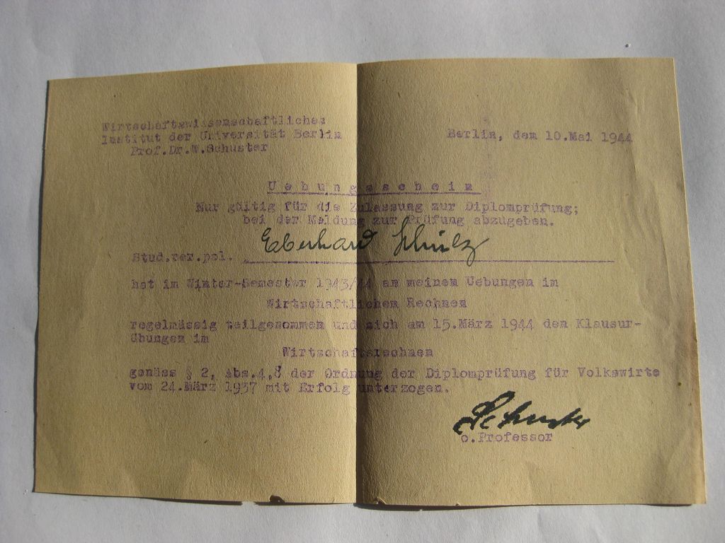 Deutsche Studenteschaft (DSt) Hannover / Berlin Ausweis (NSDStB) HANNOVER &amp; BERLIN