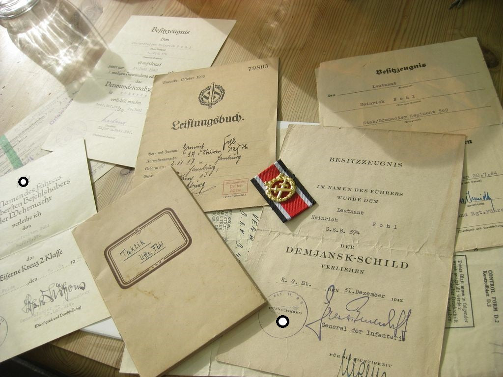 Dokumentennachlass eines Trägers der Ehrenblattspange DEMJANSKSCHILD -bereits verkauft-