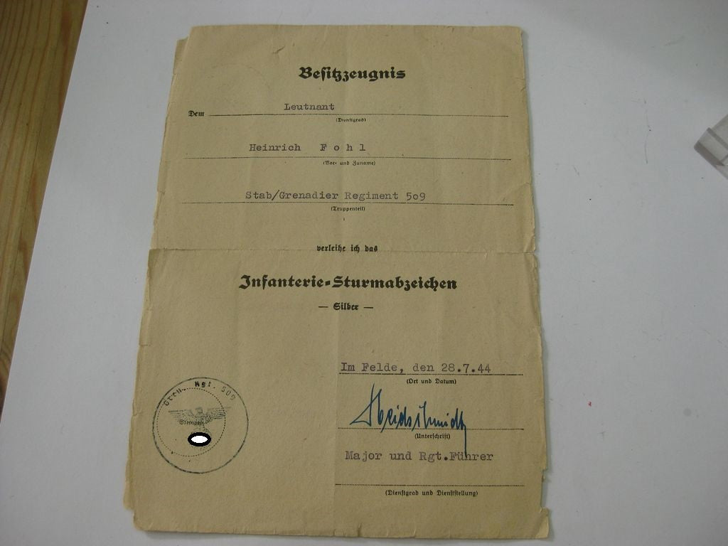 Dokumentennachlass eines Trägers der Ehrenblattspange DEMJANSKSCHILD -bereits verkauft-