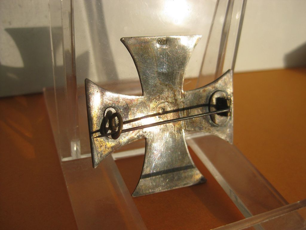 Eisernes Kreuz 1.Klasse 1914 (EK1/14) EXTREM SELTENE VARIANTE mit QUERNADEL 800er SILBER