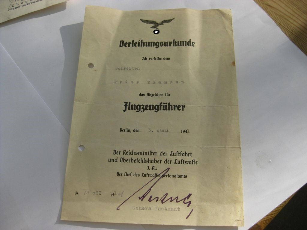 3 Verleihungsukunden Luftwaffe Krimspange / Rumänien Transportflieger Wehrmacht