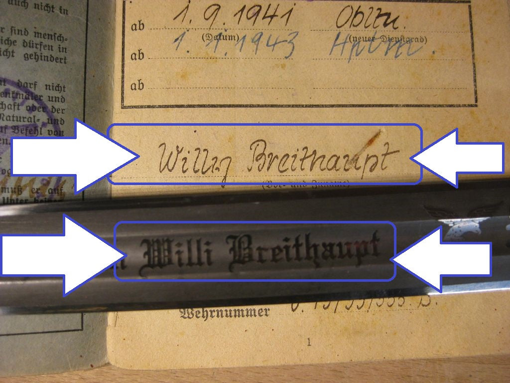 Luftwaffenschwert Fliegerschwert mit Namensgravur Geschenkschwert