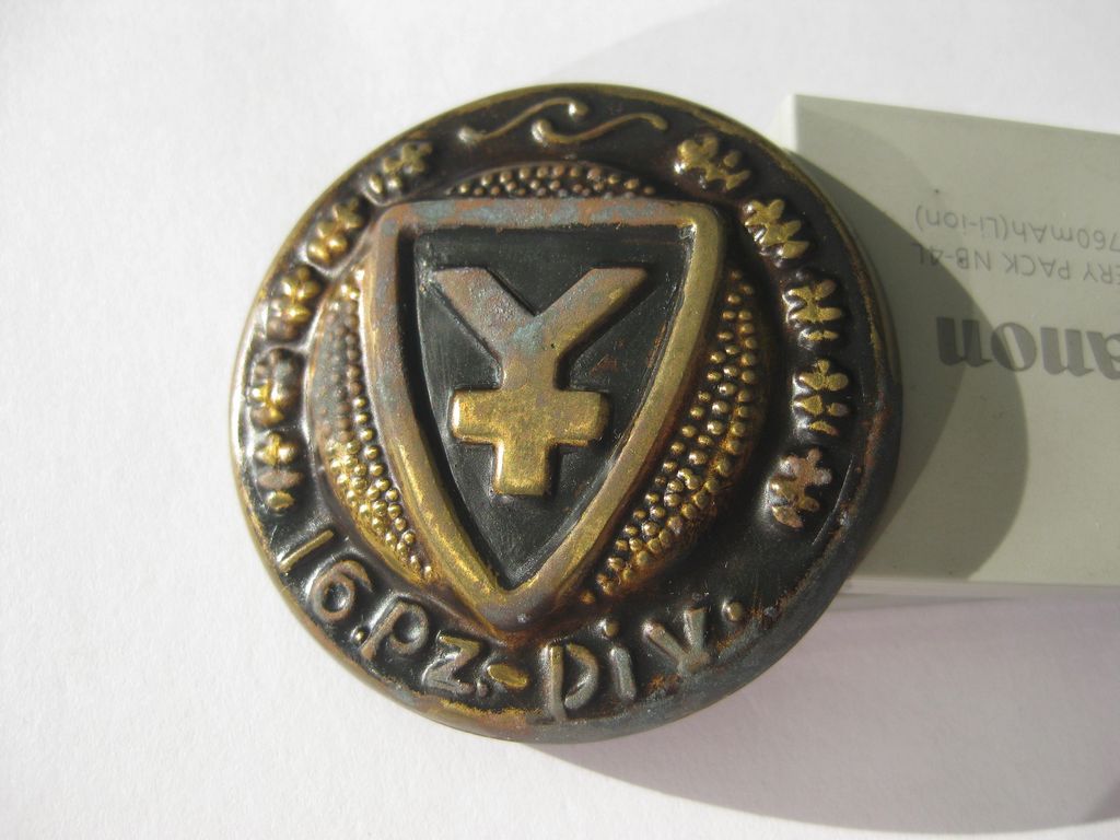 Abzeichen 16. Panzer-Division Wehrmacht Panzertruppe Panzerfahrer