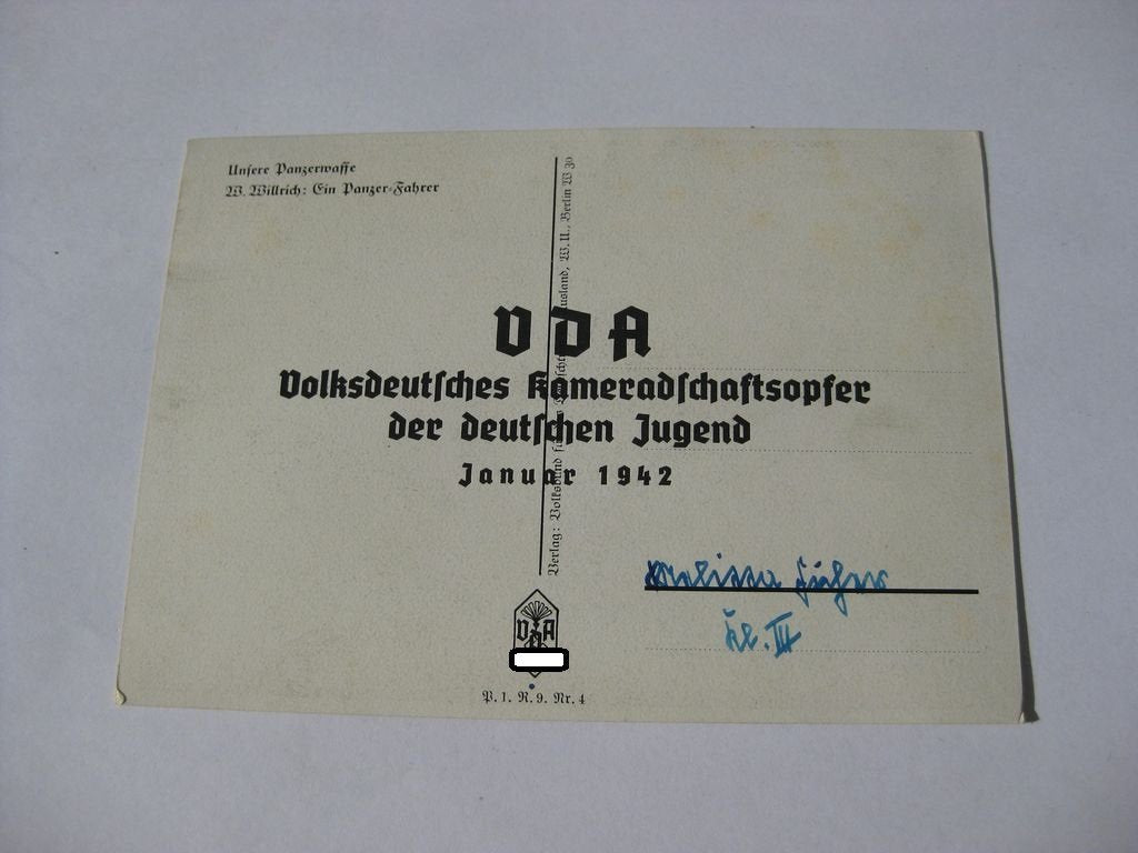 Postkarte Willrich Postkarte VdA Panzertruppe Panzerwaffe