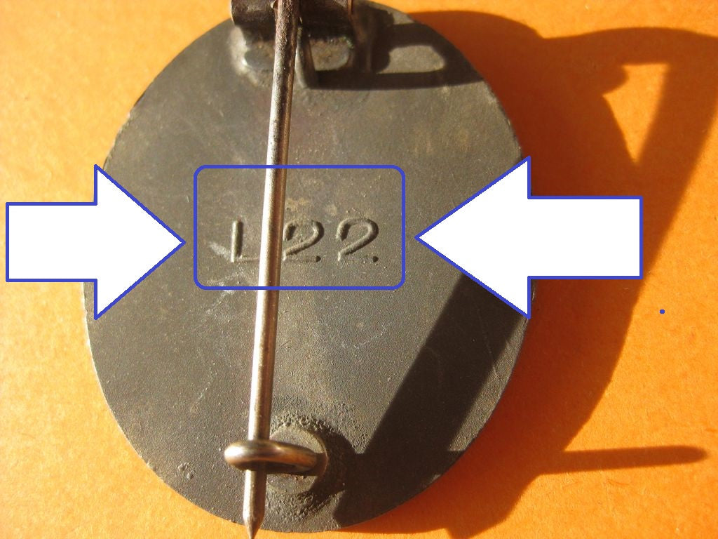 Verwundetenabzeichen 1939 in Silber Hersteller: L/22  sehr seltene Variante Orden 3.Reich Wehrmacht