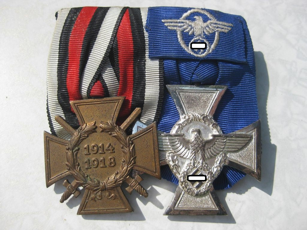 2er Ordensspange Ehrenkreuz für Frontkämpfer & Polizei Dienstauszeichnung 18 Jahre Wehrmacht