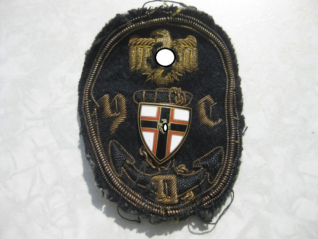 EXTREM SELTENES Schirmmützenabzeichen Effekten YACHT CLUB DEUTSCHLAND 3.Reich mit Hakenkreuz