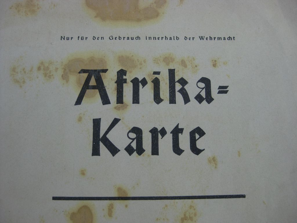 Afrika Karte Tornisterschrift der Wehrmacht 1940/41 Kriegskarte Landkarte