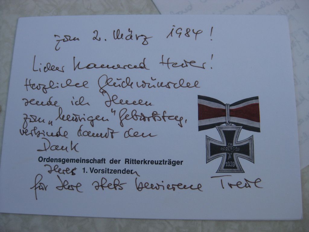 Dokumente aus dem Besitz des Ritterkreuzträgers H. Heuer aus der SS-Polizeidivision !!!!