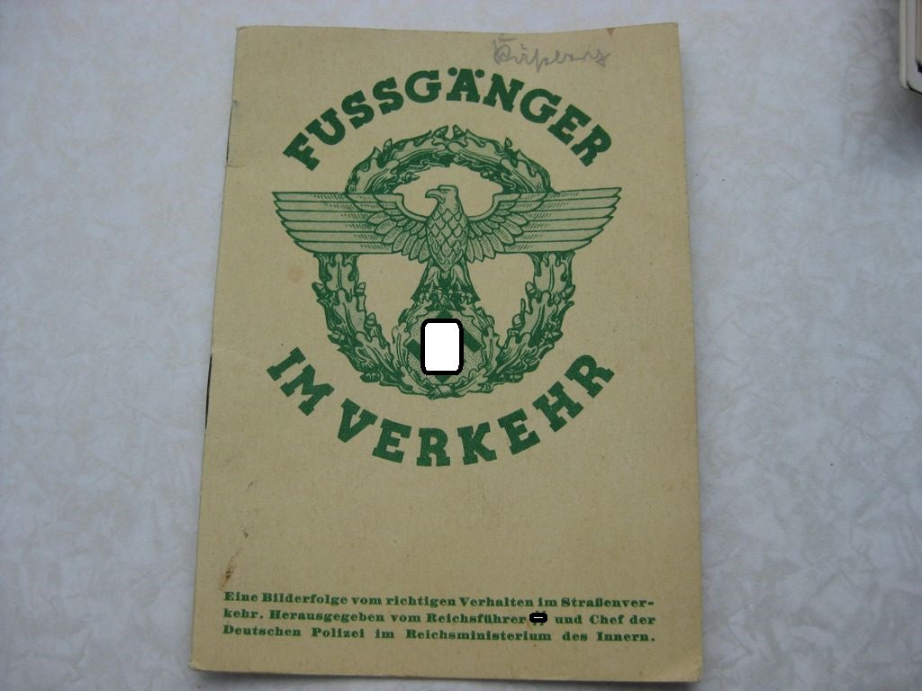 Fussgänger im Straßenverkehr Bilderfolge Buch / Heftchen Reichsführer SS