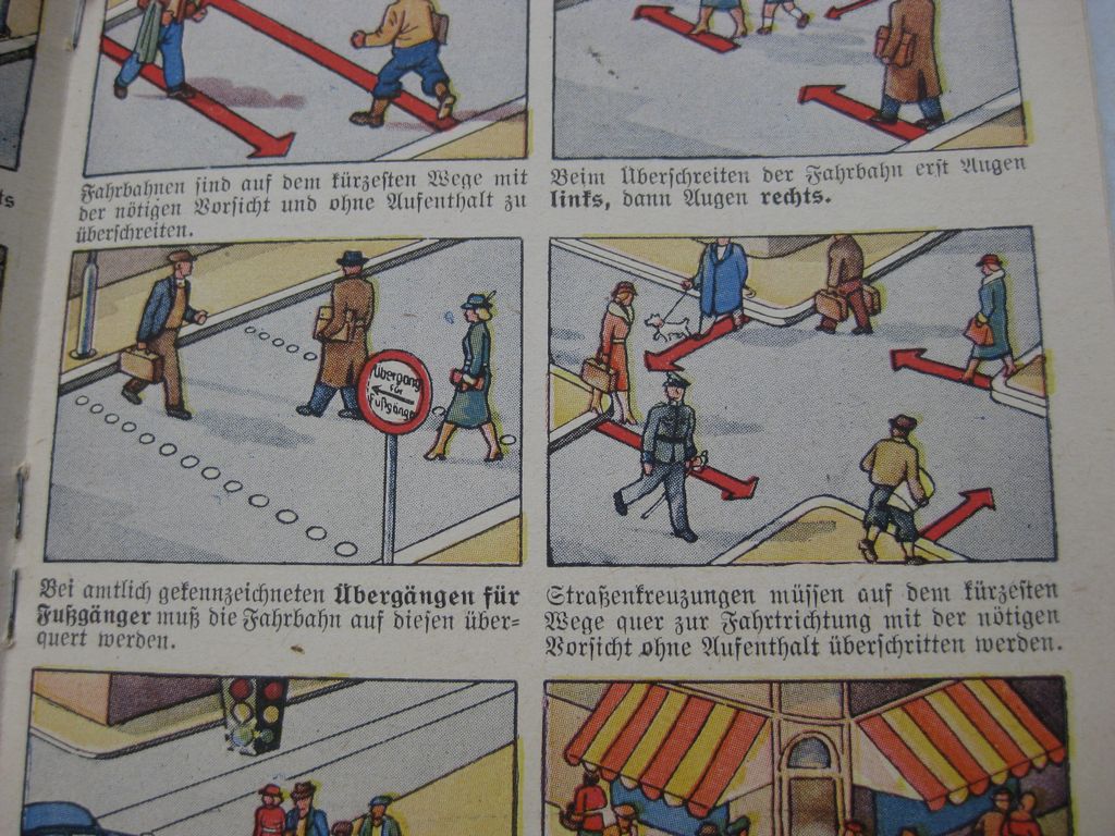 Fussgänger im Straßenverkehr Bilderfolge Buch / Heftchen Reichsführer SS