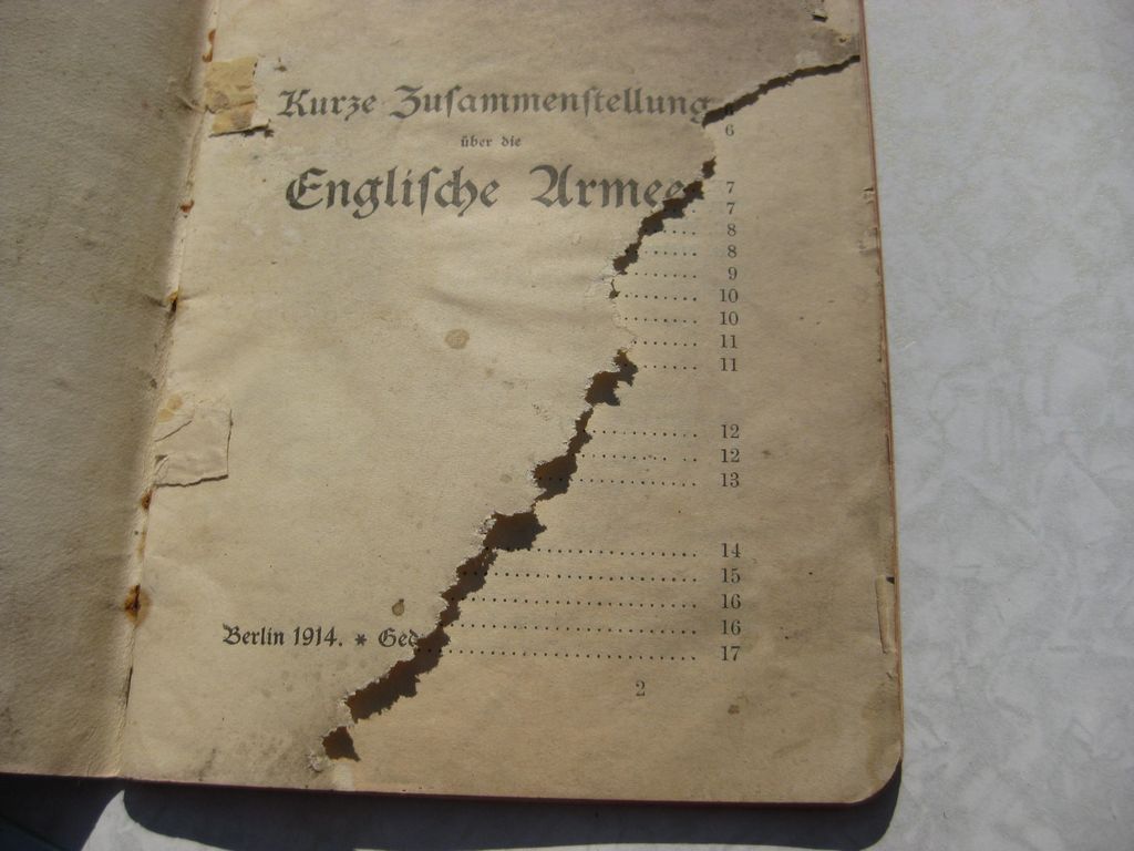 Buch Kurze Zusammenfassung über die englische Armee 1914  GEHEIM