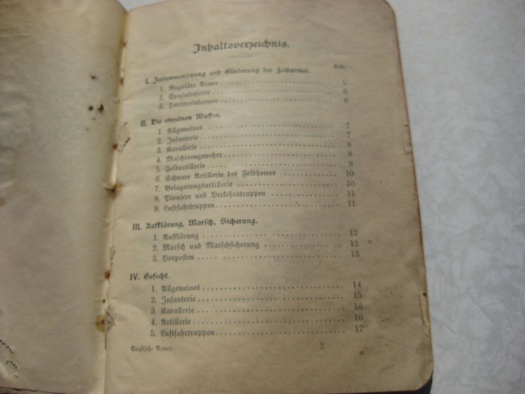 Buch Kurze Zusammenfassung über die englische Armee 1914  GEHEIM