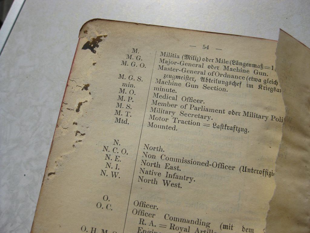 Buch Kurze Zusammenfassung über die englische Armee 1914  GEHEIM