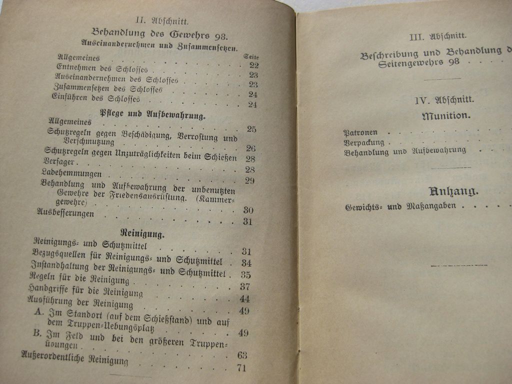Originalausgabe Heft / Buch Leitfaden Gewehr und Seitengewehr 98 Berlin 1899