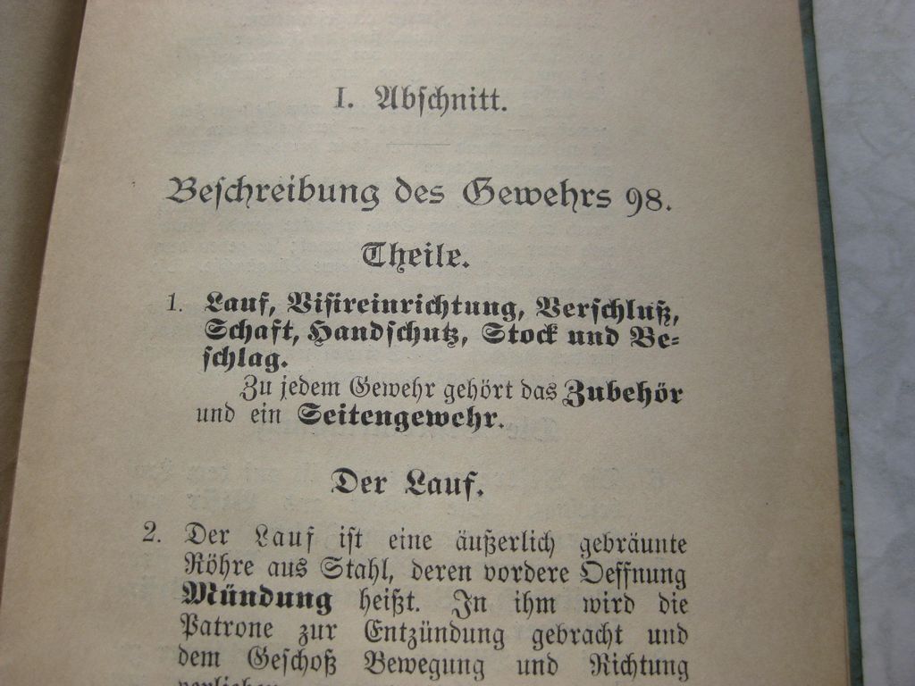Originalausgabe Heft / Buch Leitfaden Gewehr und Seitengewehr 98 Berlin 1899