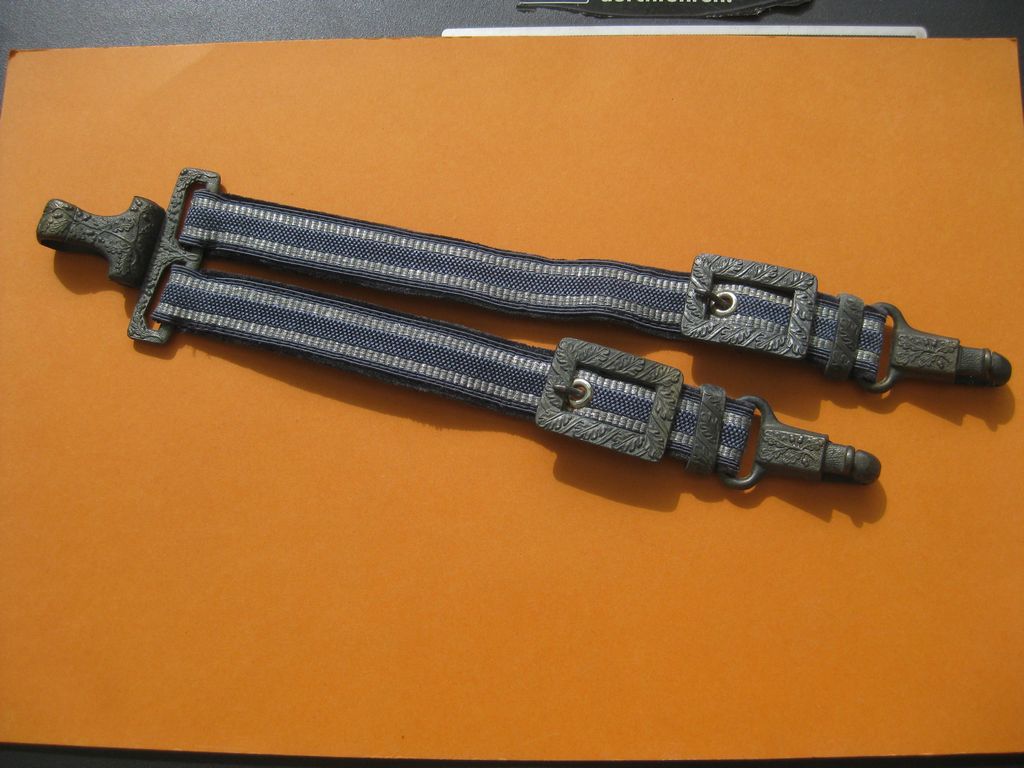 Luxus Gehänge für Offiziersdolch / Luftwaffe / ORIGINAL Wehrmacht Dolchgehänge Luftwaffendolch