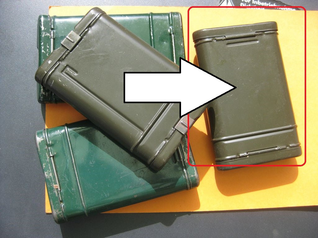 Bundeswehr Gewehrreinigung K98 leerer Putzzeugbehälter