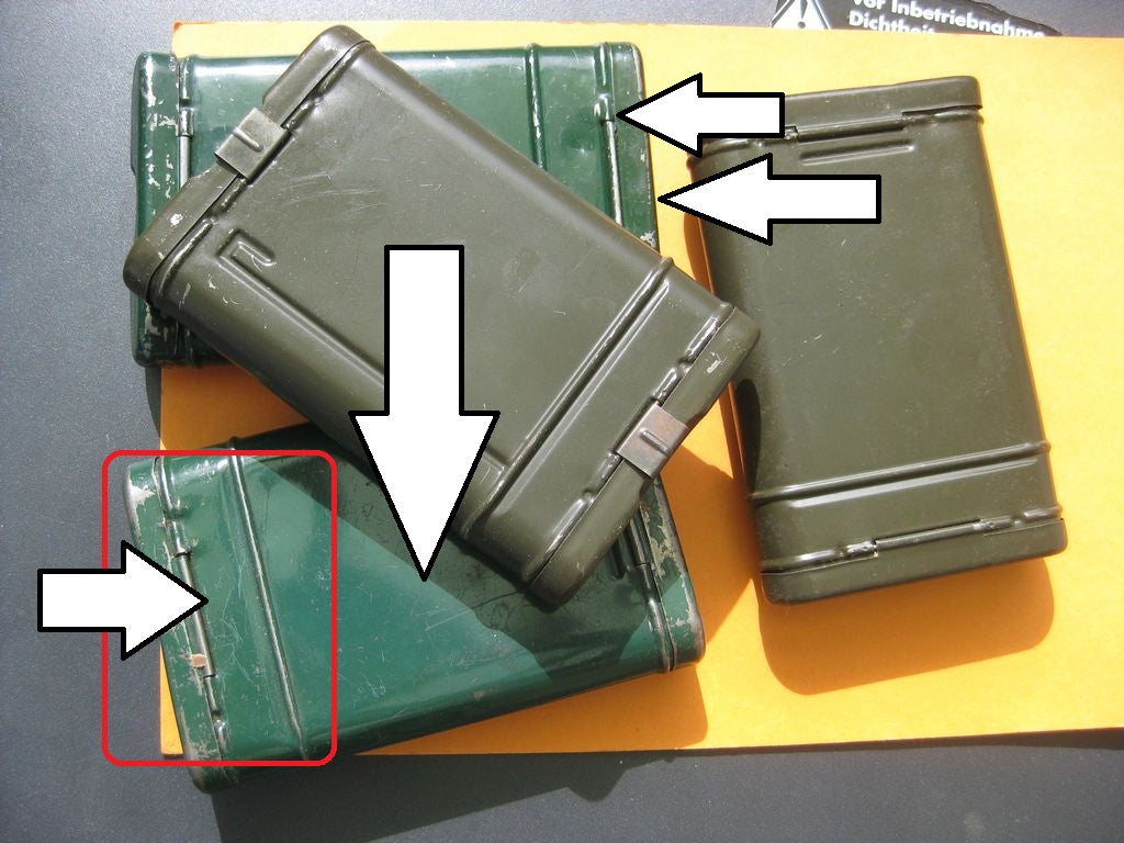 Bundeswehr Wehrmacht (??) Gewehrreinigung K98 leerer Putzzeugbehälter GRÜN Polizei ???