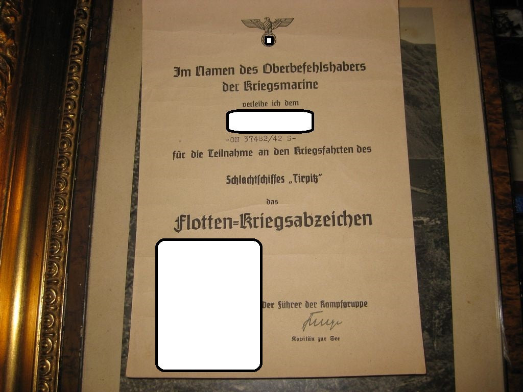 Flottenkriegsabzeichen Schlachtschiff TIRPITZ