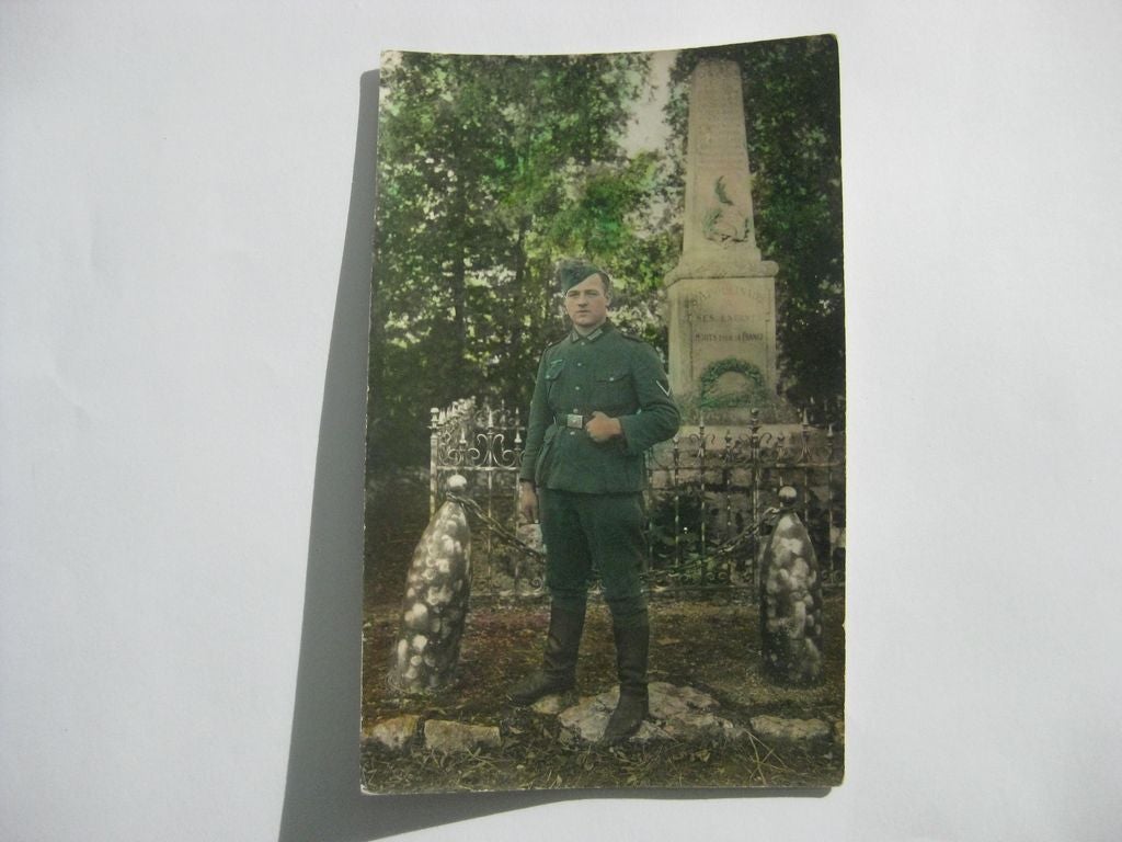 Uniformfoto Soldat in Frankreich coloriertes Bild !!! Wehrmacht Uniform