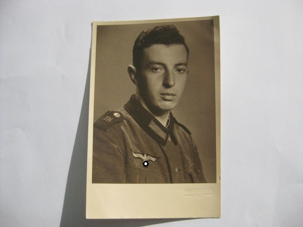 Uniformfoto Soldat Infanterie Regiment 114 Elsenborn Wehrkreis VI