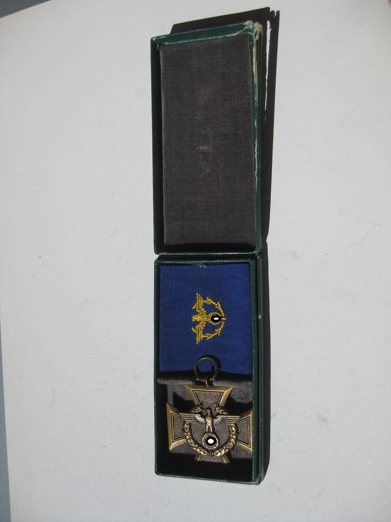 Zollgrenzschutz Ehrenzeichen / Polizei Grenzschutz 1938 in Verleihungsschachtel / Verleihungsetui Mint Condition