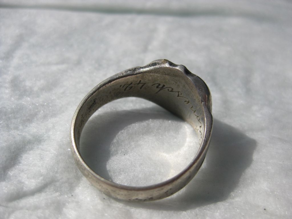 Fingerring Silberring Sturmartillerie Sturmgeschütztruppe Wehrmacht Russlandfeldzug Ostfront WORONESCH 1942 Träger Deutsches Kreuz in Gold !! Sturmgeschütz Abteilung 185