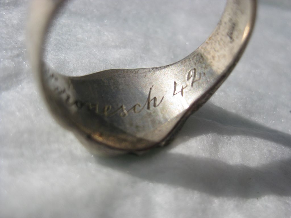 Fingerring Silberring Sturmartillerie Sturmgeschütztruppe Wehrmacht Russlandfeldzug Ostfront WORONESCH 1942 Träger Deutsches Kreuz in Gold !! Sturmgeschütz Abteilung 185