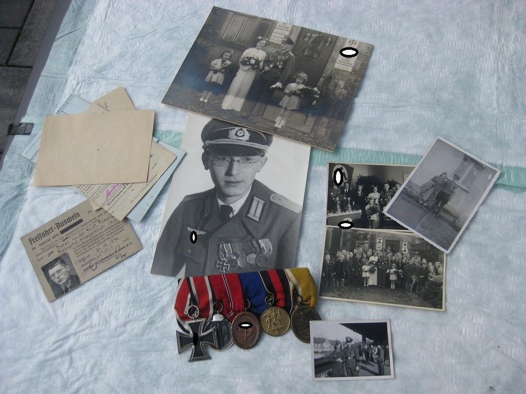 KONVOLUT 5er Ordensspange Eisernes Kreuz HJ-Führer Offizier Uniformfoto SELTEN