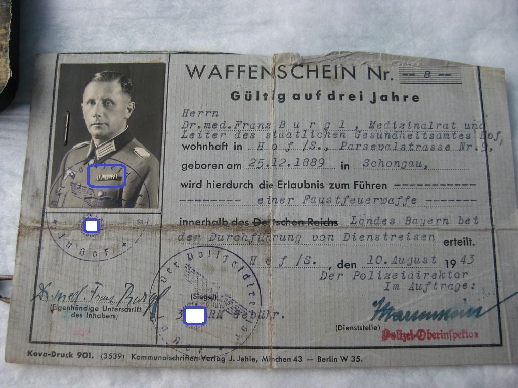Bayerischer Truppenausweis Bayern Wehrmacht Sanitätsdienst Hof Saale Schongau  Ansbach 1937 und 1943