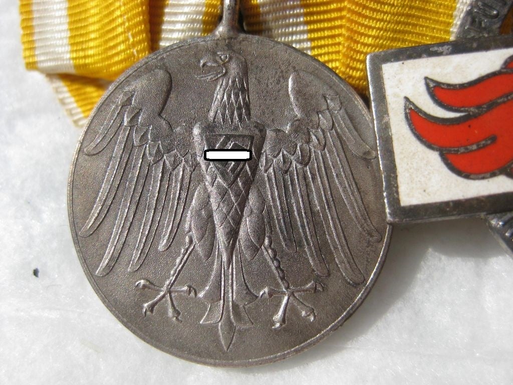 3er Ordensspange Rettungsmedaille Feuerwehr Ehrenzeichen 2.Stufe Olympiamedaille Erinnerungsmedaille 1936 3.Reich Feuerwehrorden Reichsfeuerwehrehrenzeichen
