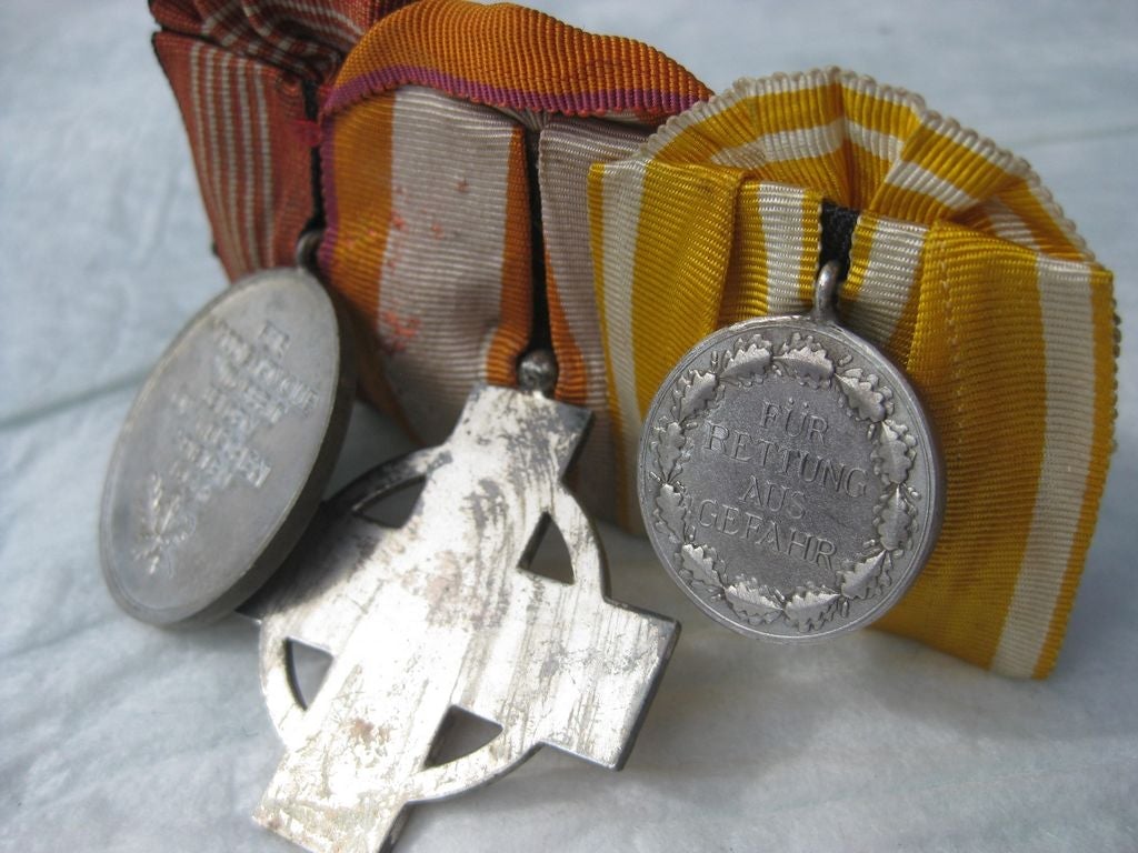 3er Ordensspange Rettungsmedaille Feuerwehr Ehrenzeichen 2.Stufe Olympiamedaille Erinnerungsmedaille 1936 3.Reich Feuerwehrorden Reichsfeuerwehrehrenzeichen