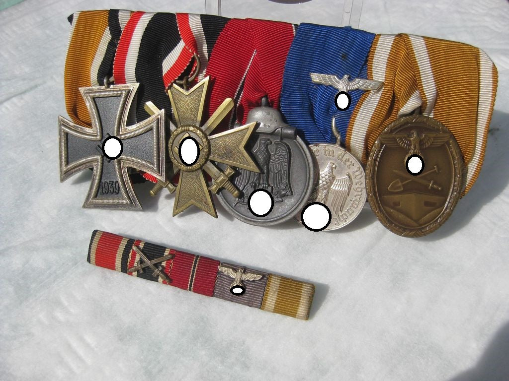 5er Ordensspange Eisernes Kreuz Orden Wehrmacht Ostmedaille Dienstauszeichnung
