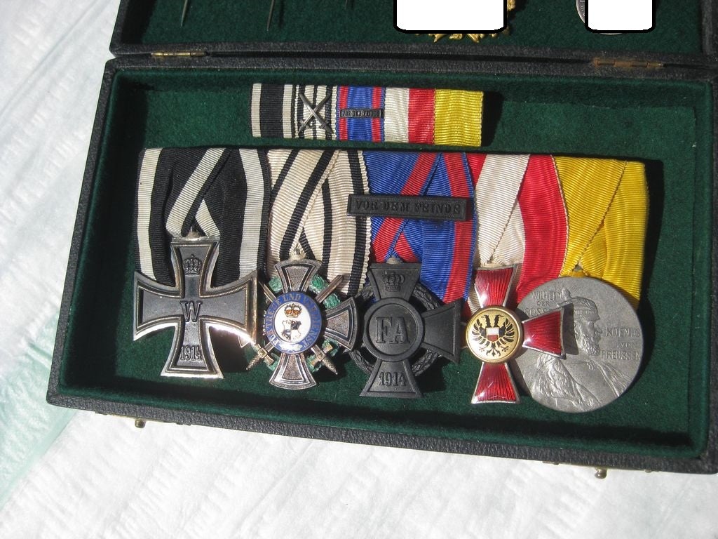 5er Ordenschnalle Ordensspange Feldspange Eisernes Kreuz 1914 (EK2/14)  Orden Hohenzollern EHRENKREUZ MIT SCHWERTERN Oldenburg Hansestadt Lübeck  Ehrenzeichen SET / Konvolut Kaiserreich Königreich Preußen