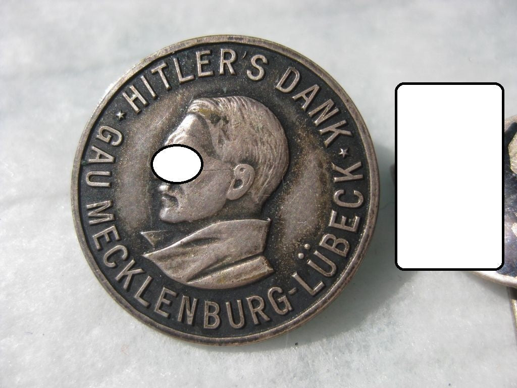 Hansestadt LÜBECK Mitgliedsabzeichen Gau Mecklenburg Adolf Hitler Kriegerbund Ulanen Dragoner Husaren Kürassiere Kriegerverein 1914 - 1918