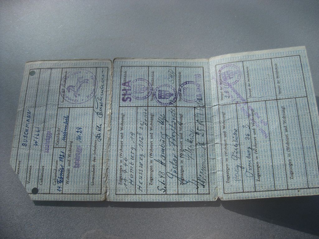 Personalausweis britische Zone Hansestadt Hamburg