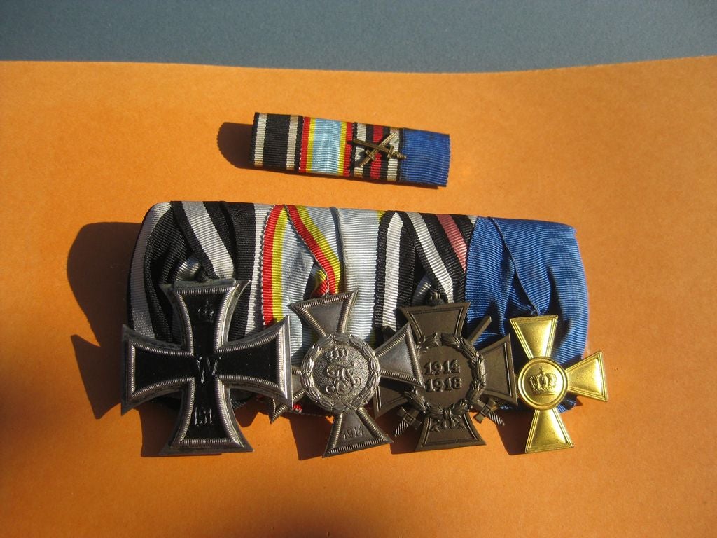 4er Ordenschnalle Ordensspange Eisernes Kreuz 2.Klasse 1914 (EK2/14) Mecklenburg Strelitz Ehrenzeichen Auszeichnung im Kriege Kaiserreich