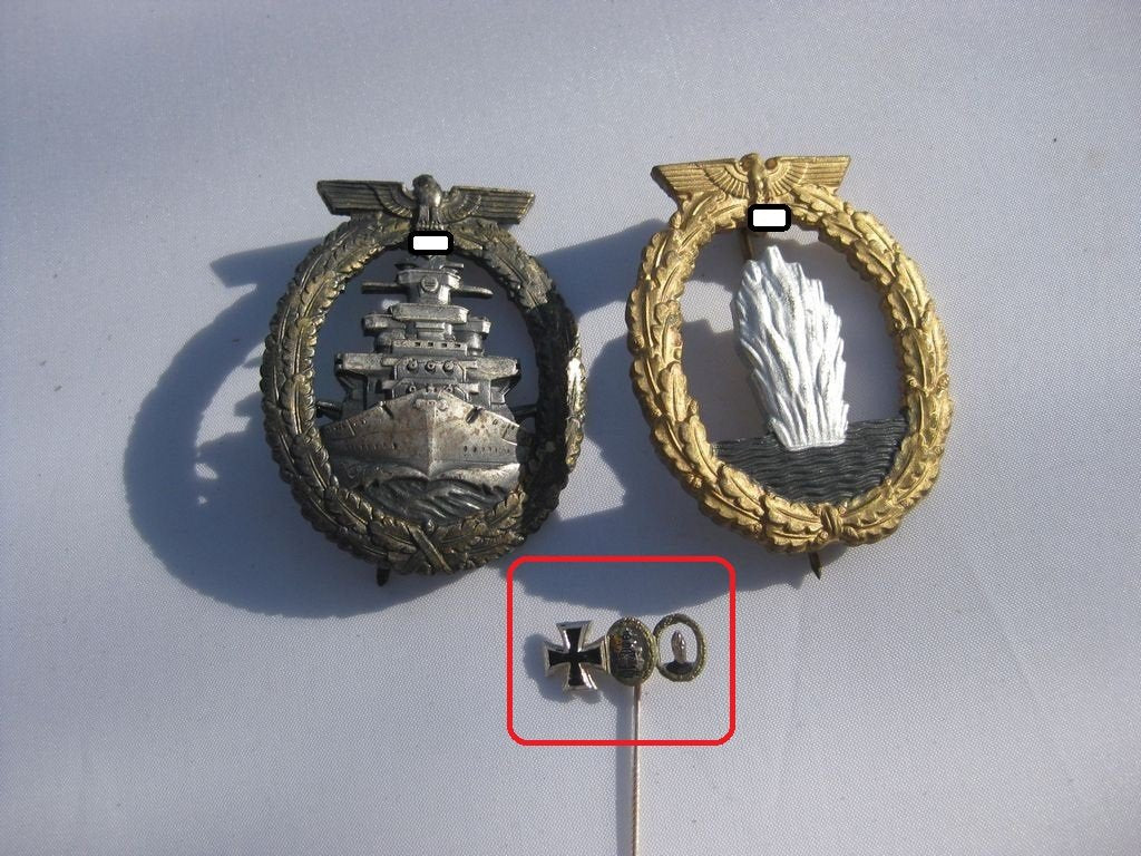 Miniatur Flottenkriegsabzeichen Minensucher Kriegsabzeichen Kriegsmarine deutscher Orden Wehrmacht Bundesmarine / Bundeswehr