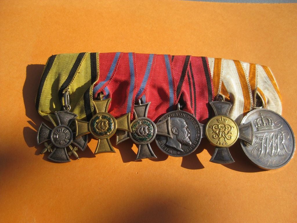 6er Ordenschnalle Ordensspange Württemberg & Preußen Verdienstmedaille Kreuz des algemeinen Ehrenzeichens 1900 Ehrenkreuz Kaiserreich
